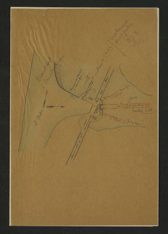 Réparations aux moulins de Pont-de-Ruan : plan (2 juillet 1889)