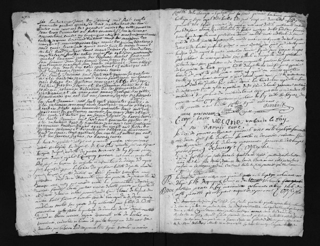 Collection du greffe. Baptêmes, mariages, sépultures, 1744