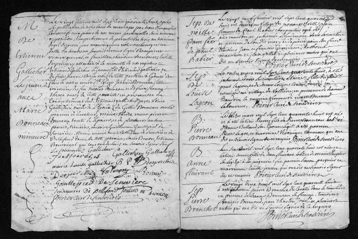 Baptêmes, mariages, sépultures, 1748