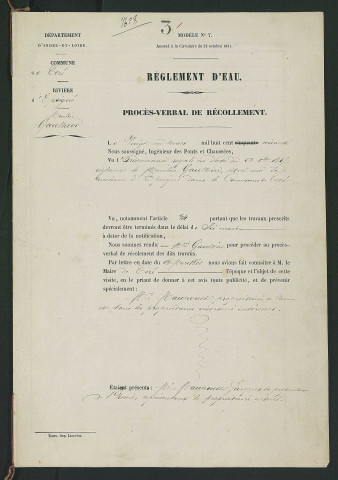 Procès-verbal de récolement (21 mars 1860)