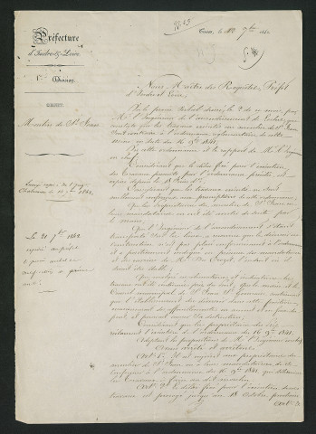 Travaux réglementaires. Mise en demeure d'exécution (12 septembre 1842)