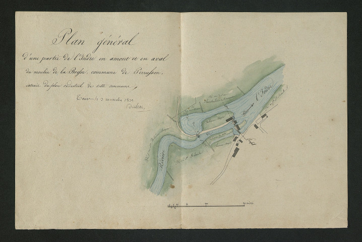 Plan général d'une partie de l'Indre en amont et en aval (3 novembre 1830)