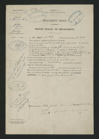 Procès-verbal de récolement (17 juillet 1878)