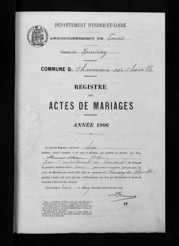 Mariages, 1906-1922
