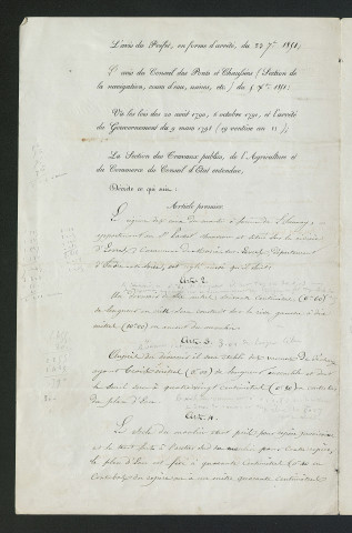 Règlement d'eau du moulin de Liaunay (22 mars 1852)