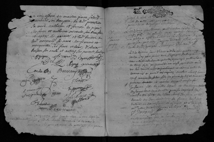Collection communale. Baptêmes, mariages, sépultures, 1692-1697 - L'année 1699 est lacunaire dans cette collection