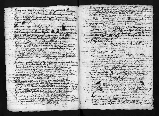 Baptêmes, mariages, sépultures, 1748