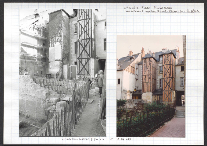 3 et 5 place Plumereau maintenant jardin Saint-Pierre-le-Puellier.