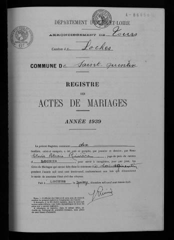 Mariages, 1939