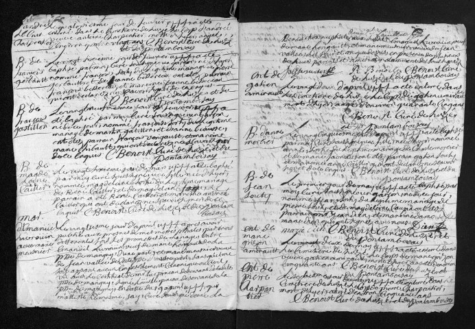 Collection du greffe. Baptêmes, mariages, sépultures, 1744-1745