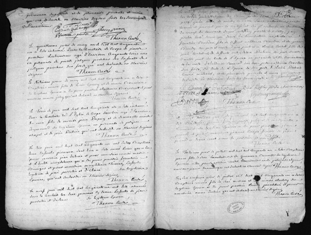 Collection du greffe. Baptêmes, mariages, sépultures, 1751