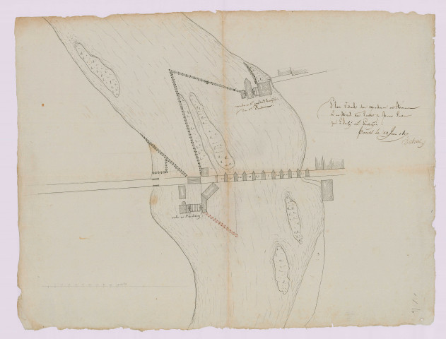 Plan des moulins du Pont de Ruan (12 juin 1817)
