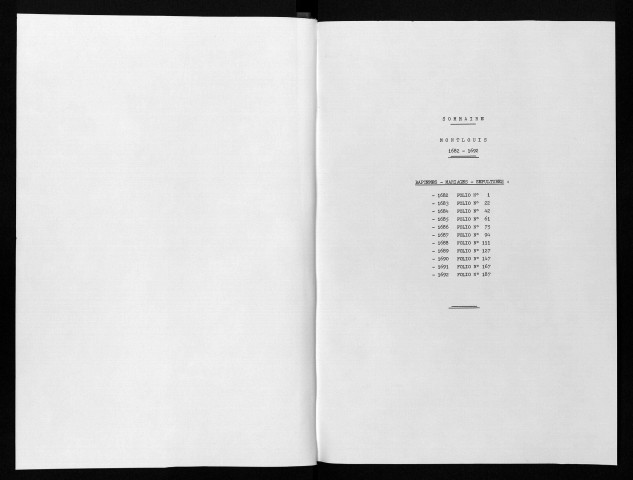 Collection communale. Baptêmes, mariages, sépultures, 1682-1692