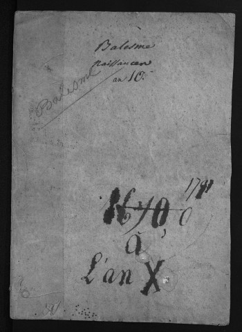 Balesmes. Naissances, an X