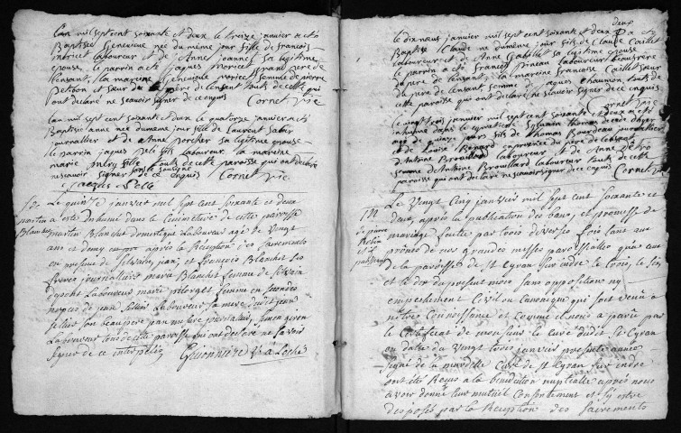 Collection du greffe. Baptêmes, mariages, sépultures, 1762