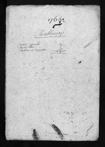 Baptêmes, mariages, sépultures, 1764