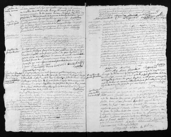 Collection du greffe. Baptêmes, mariages, sépultures, 1785