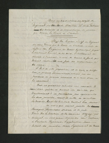 Plan général du cours de l'Indrois dans les commune d'Azay-sur-Indre (19 septembre 1850)