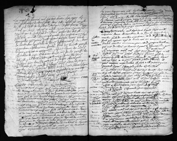 Collection du greffe. Baptêmes, mariages, sépultures, 1737 - Les années 1706-1736 sont lacunaires dans cette collection