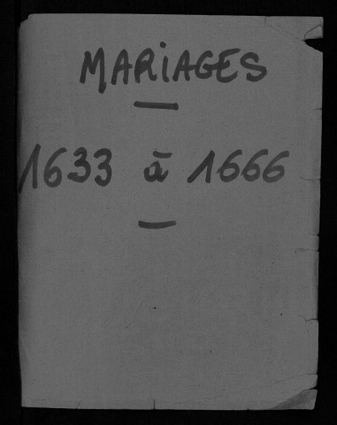 Collection communale. Mariages, 1633-1666
