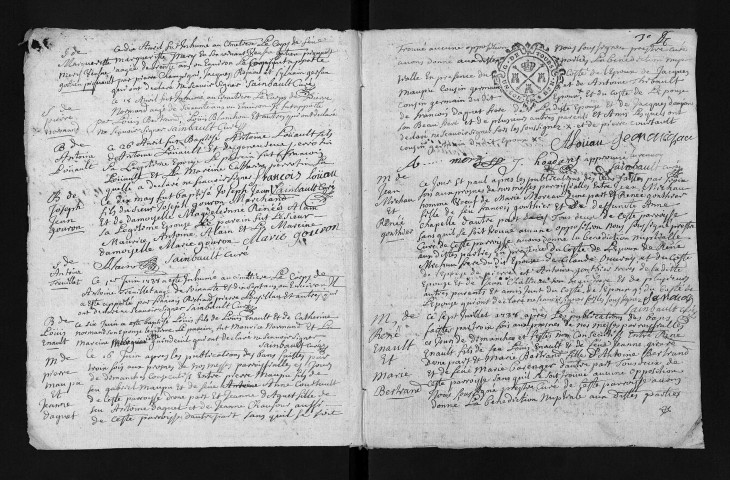 Baptêmes, mariages, sépultures, 1738-1739