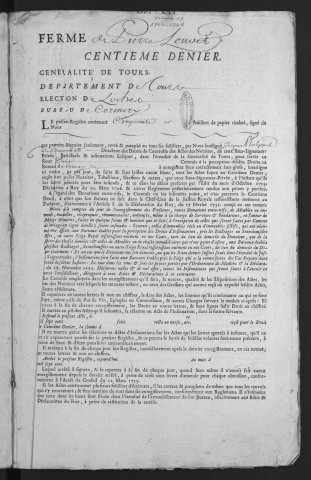 Centième denier (20 octobre 1746-17 janvier 1748) et insinuations suivant le tarif (1-17 janvier 1748)