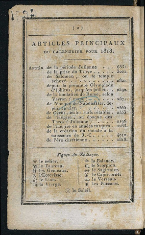Annuaire du département de l'Indre-et-Loire - 1818.