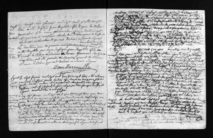 Collection du greffe. Baptêmes, mariages, sépultures, 1783