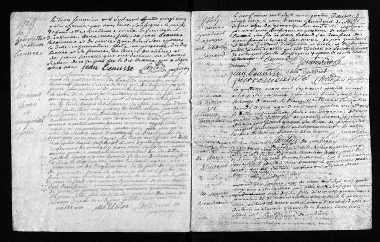 Baptêmes, mariages, sépultures, 1785