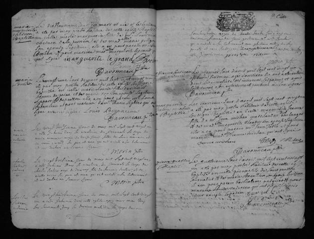 Collection communale. Baptêmes, mariages, sépultures, 1721-1722