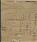 Plan du 1er étage du pavillon sud et du palais de justice approprié par l'administration académique. Jacquemin.