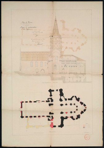 Église. - Projet de restauration : plans (1874).