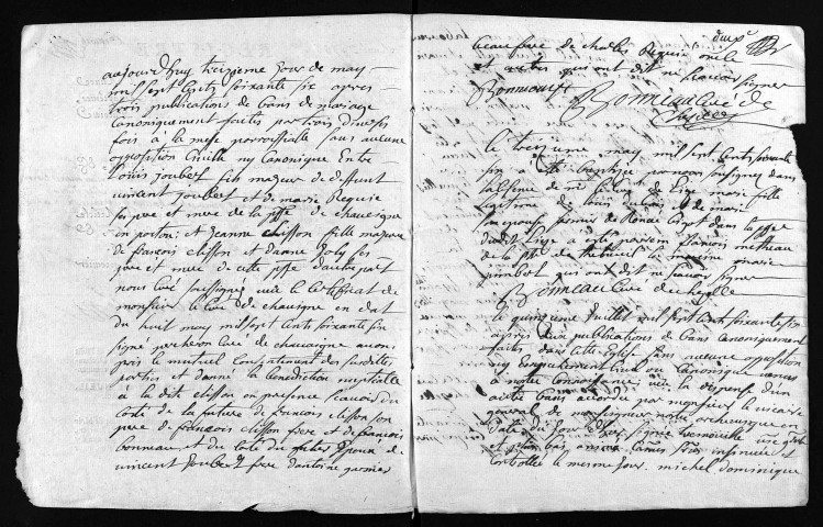 Collection du greffe. Baptêmes, mariages, sépultures, 1766