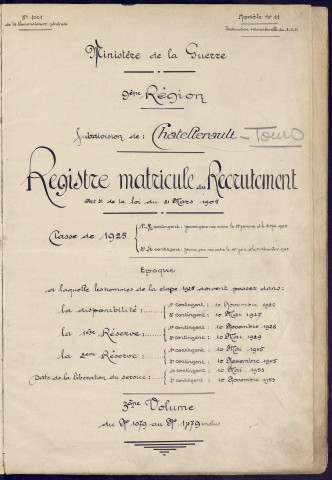 Classe 1925. Matricules n°1091-1480