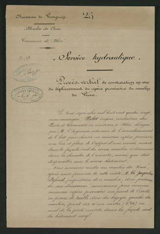 Procès-verbal de constatation (8 septembre 1880)