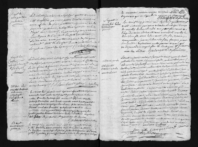 Collection du greffe. Baptêmes, mariages, sépultures, 1780 - Les années 1762-1779 sont lacunaires dans cette collection