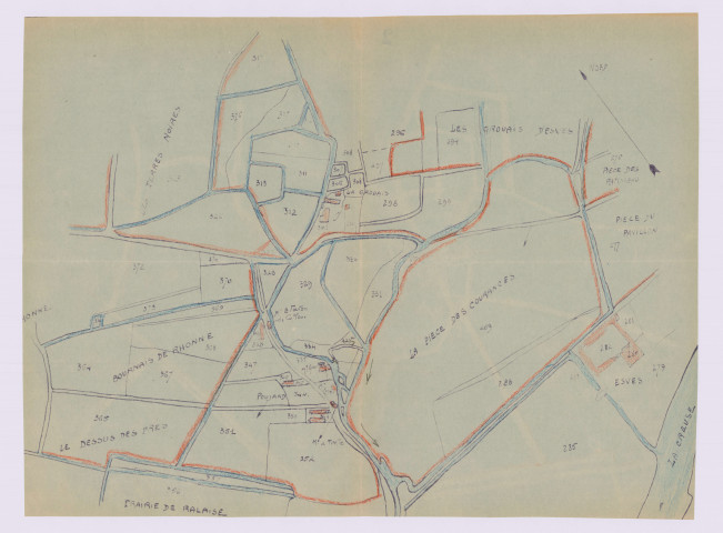 Plan d'ensemble et plan de détail du vannage (19 février 1936)