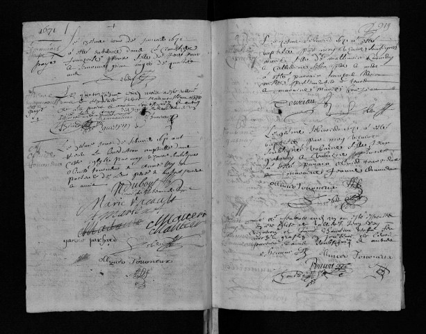 Collection communale. Baptêmes, mariages, sépultures, 1671-1691