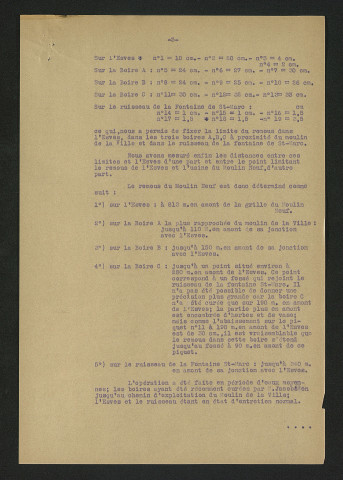 Délimitation du remous du moulin Neuf (26 mars 1938)