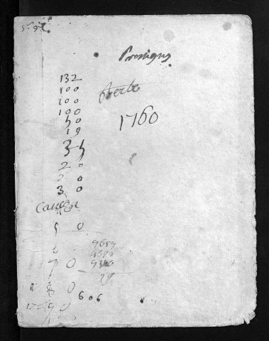 Collection du greffe. Baptêmes, mariages, sépultures, 1760