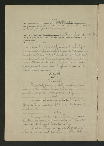 Réglementation des moulins de Rives et du Couvent (29 novembre 1883)