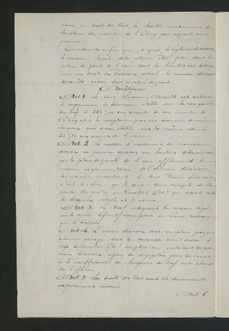 Modification de l'emplacement du réservoir (16 novembre 1860)