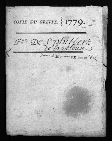 Collection du greffe. Baptêmes, mariages, sépultures, 1779