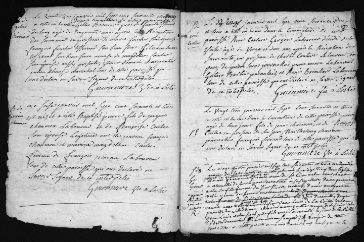 Collection du greffe. Baptêmes, mariages, sépultures, 1763