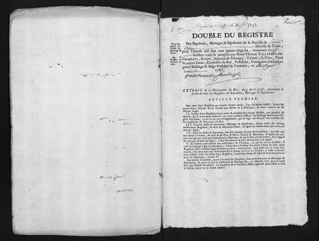 Baptêmes, mariages, sépultures, 1786