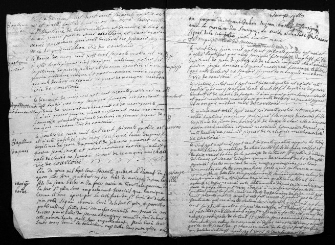 Collection du greffe. Baptêmes, mariages, sépultures, 1764