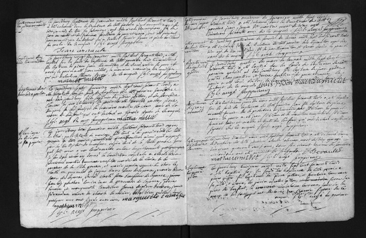 Collection du greffe. Baptêmes, mariages, sépultures, 1763