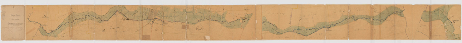 Plan général de la rivière d'Esves et de ses moulins comprenant les communes de Ligueil et Cussey (5 mai 1860)