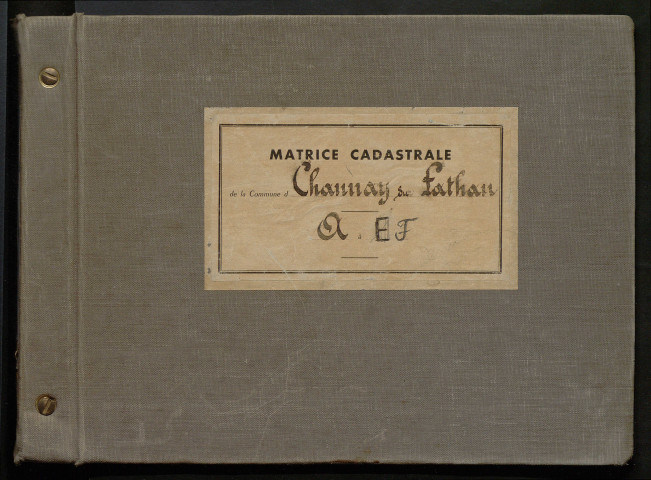 Table des comptes de la matrice. Comptes actifs personnes morales et A - F.