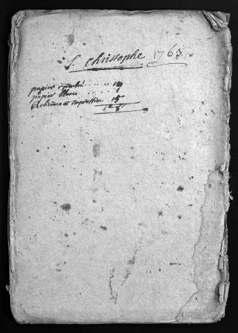 Collection du greffe. Baptêmes, mariages, sépultures, 1763